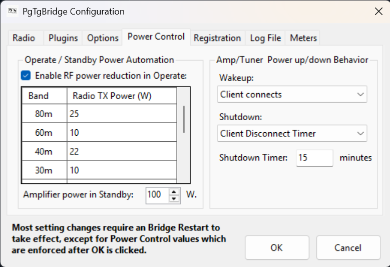 PgTg Settings Options