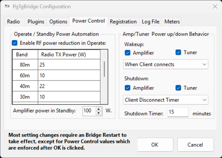 PgTg Settings Options